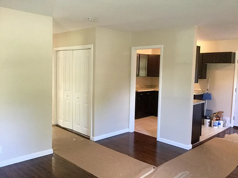 Living Room View - Newly Refinished Hardwood Flooring