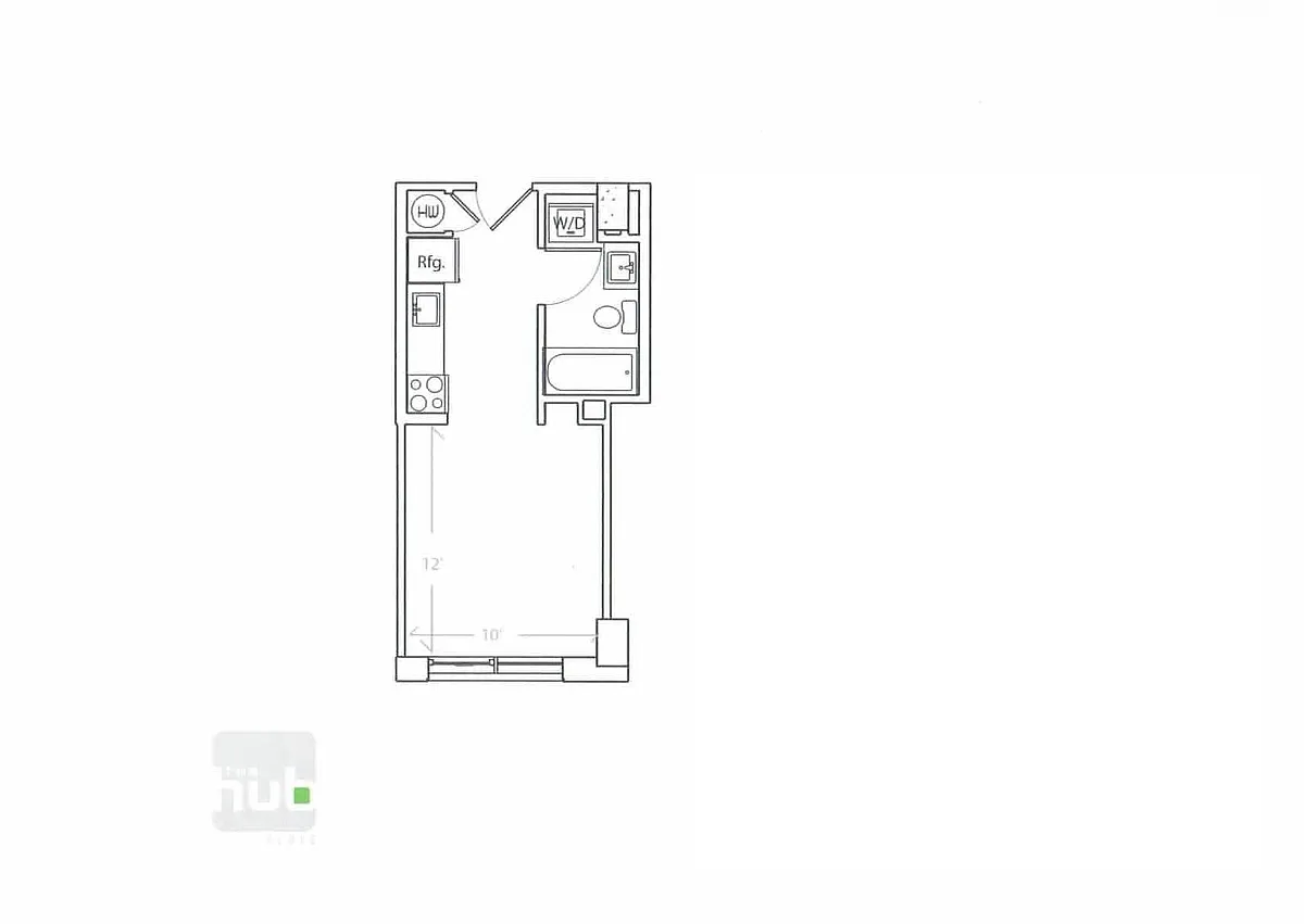 Floor plan Studio 1 Bath