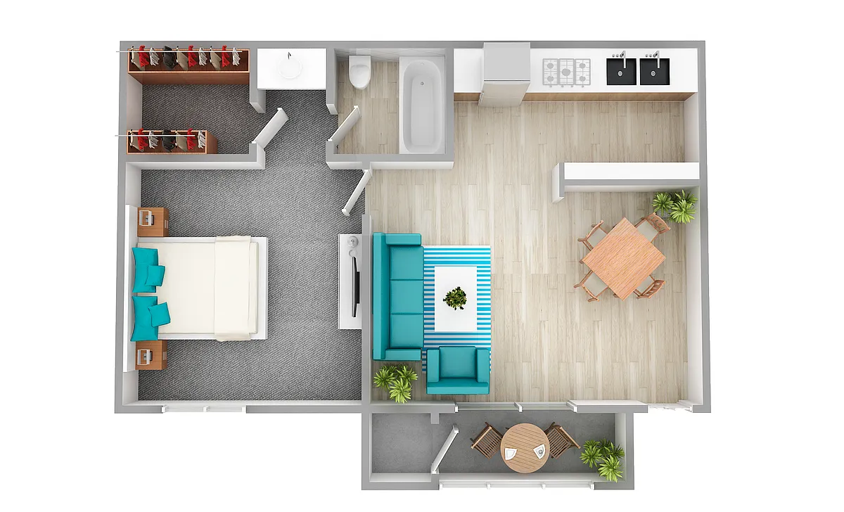 Floor plan A1 - One Bedroom
