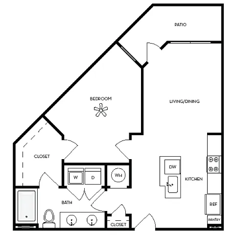 Floor plan One-Bedroom (A5)