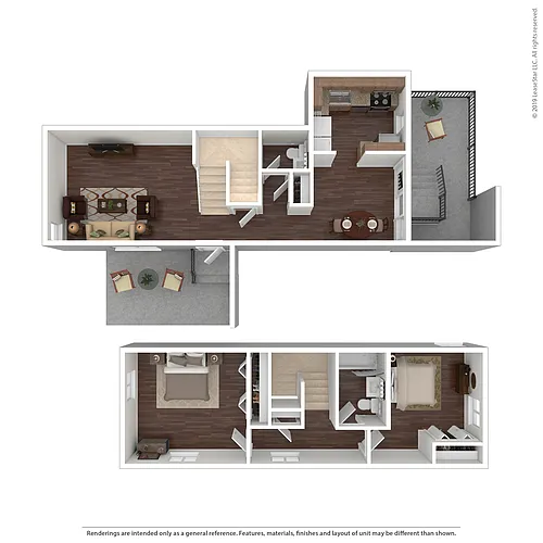 Floor plan Two Bedroom Townhouse
