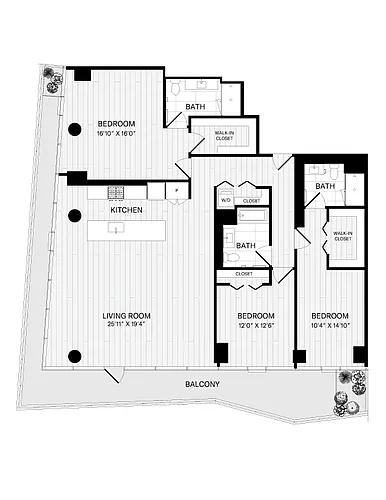 Floor plan 3 Bed/3 Bath-3A-2