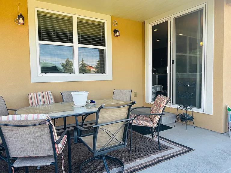 The covered patio is a delight in the afternoons as it is shaded and looks out onto a-joining properties. Should you want a fence, please communicate this.