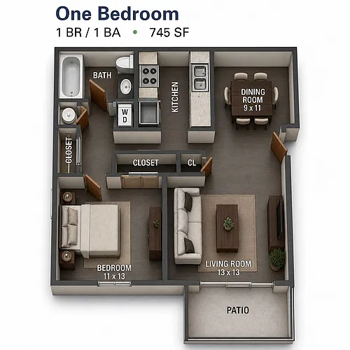 Floor plan One Bedroom