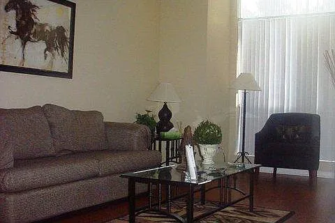 Town house has large ceiling to floor windows
