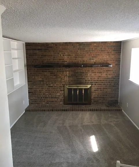 Family room with fireplace