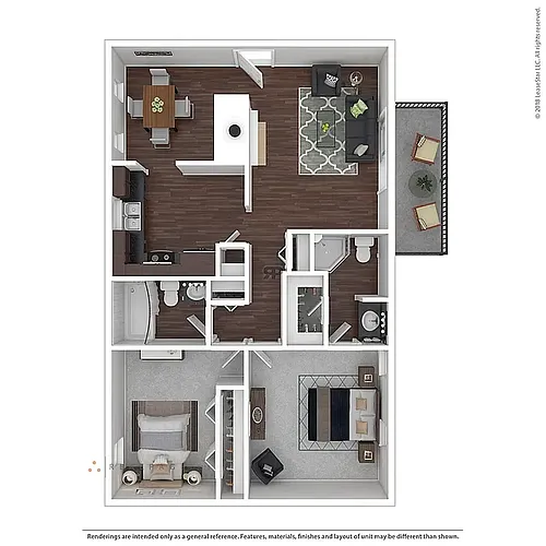 Floor plan Two Bedroom (2 Bedroom / 2 Bath)