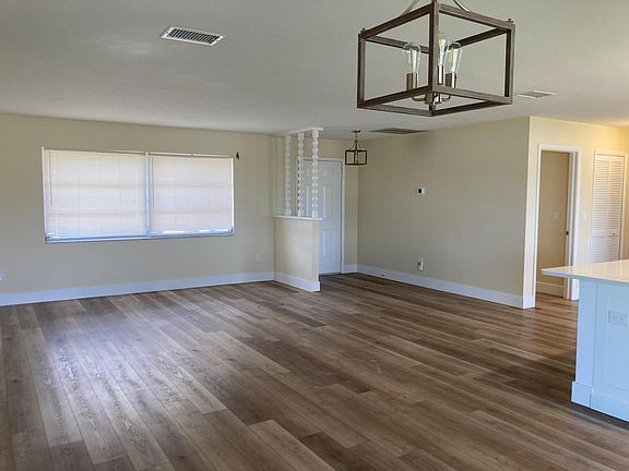 Front door and living area.