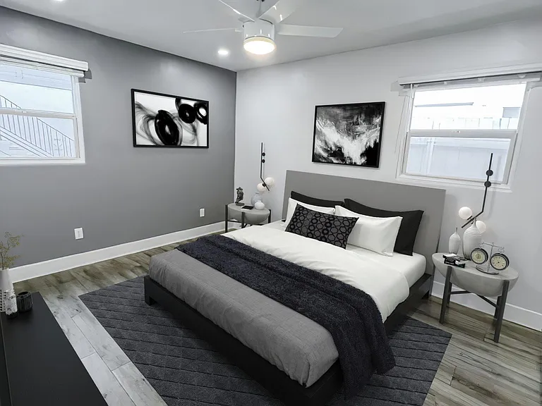 Bedroom #2 with lots of windows. Bright and open