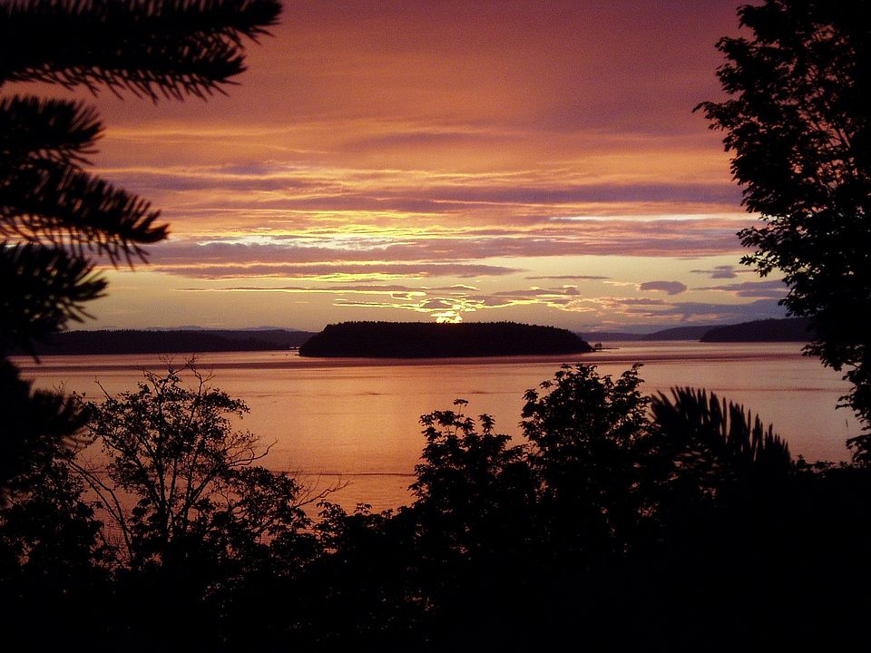 Puget Sound sunset from deck