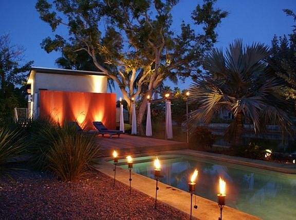 Night time rear yard
