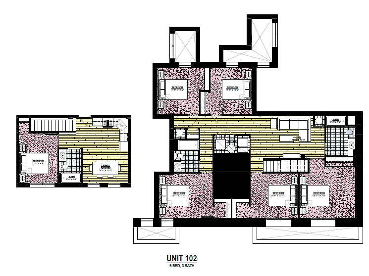 Floor plan 6 Bedroom 3 Bath
