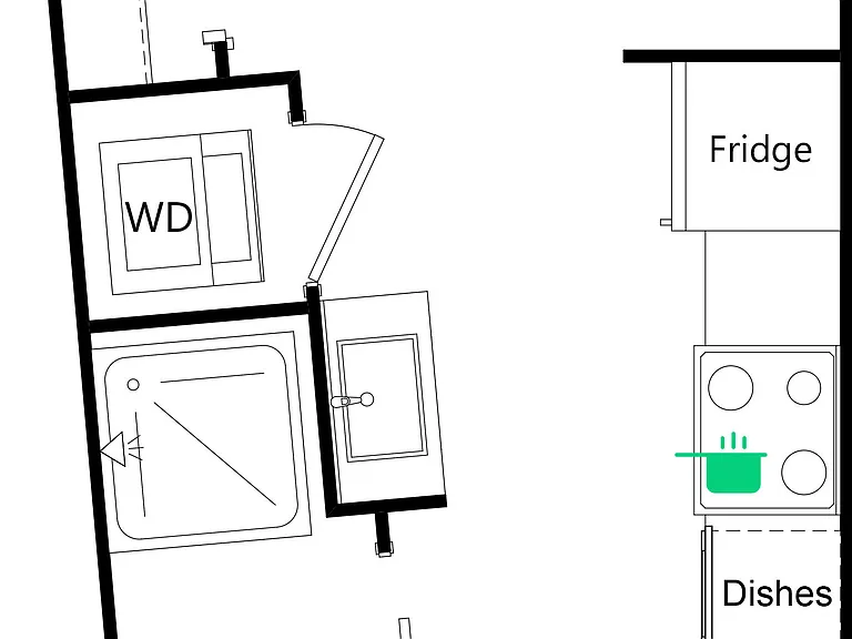1B floor plan Wheelhouse Co-Living