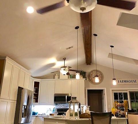 Vaulted ceiling with Skylights