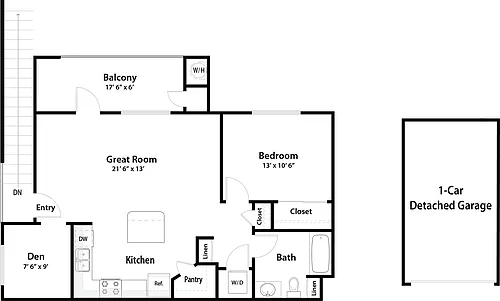 Floor plan The Flats Plan 1 - Upstairs