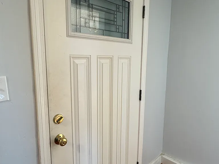 apartment entrance from inside hallway