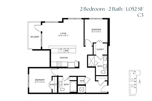 Floor plan Two Bedroom C3