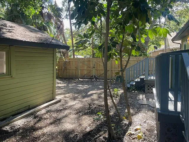 fully fenced in backyard