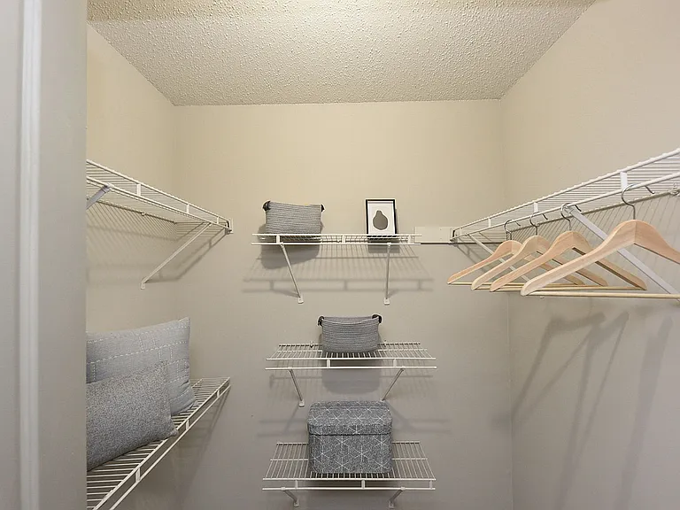 Walk-in closet with built in shelving