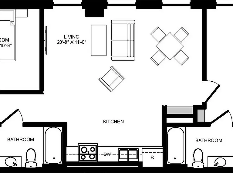 2 Bedroom - Unit 1105