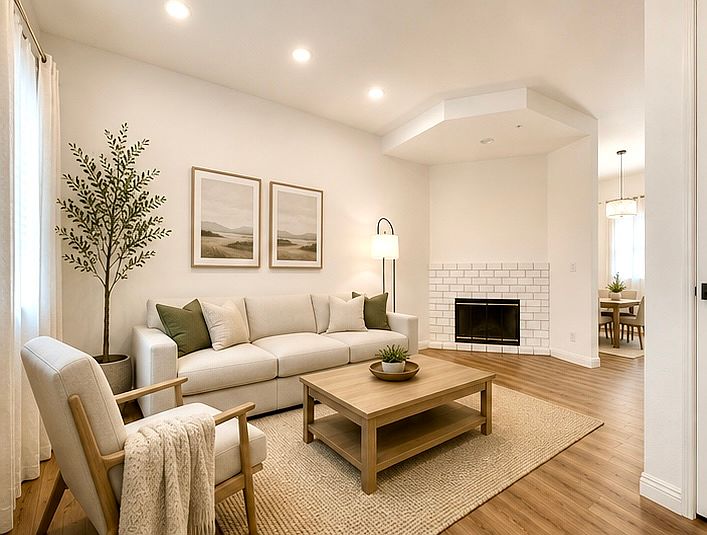 Furnished photos are virtually staged for reference. No furnishings are included with lease.