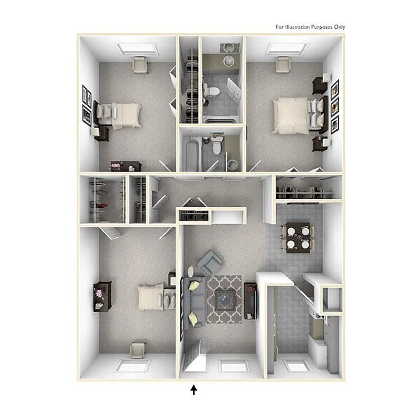 Floor plan 3 bedroom 2 bath