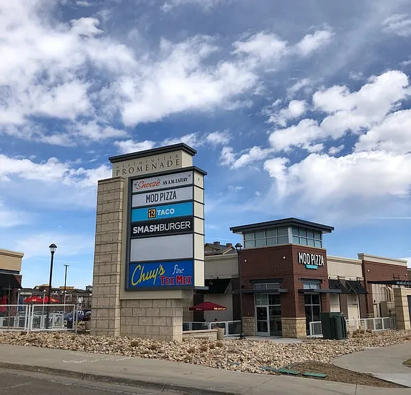 The Westminster Promenade shopping, dining, and activities center just south of the property.