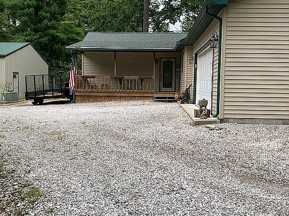 Front porch and garage