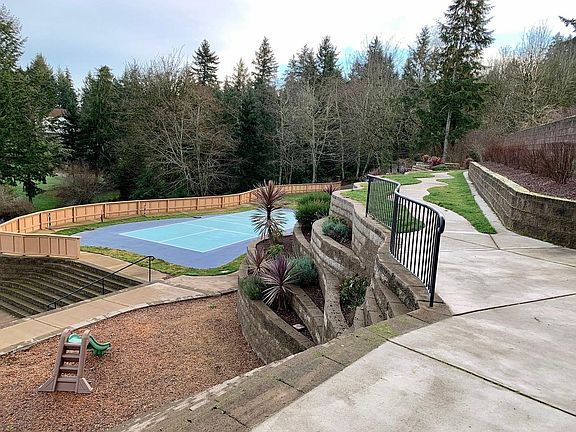 Beautiful landscape with sport court