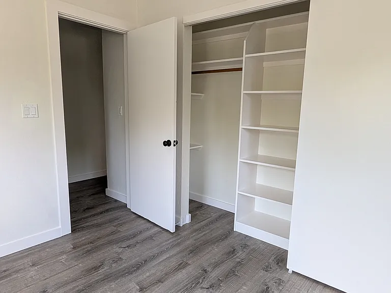 Bedroom closet open