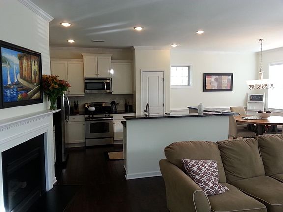 View from living into kitchen area