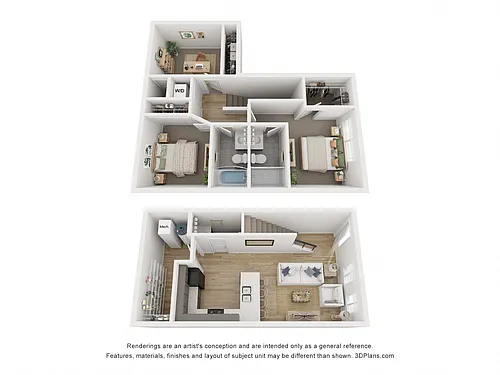 Floor plan 2 Bedroom 2.5 Bathroom with Den