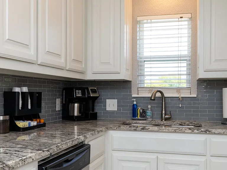 Fully stocked kitchen.