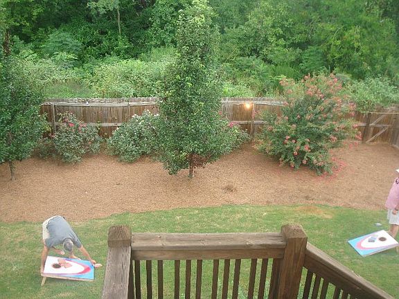 Fully fenced in backyard