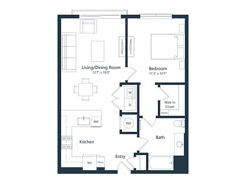 Floor plan A3 | 1 Bed | 1 Bath