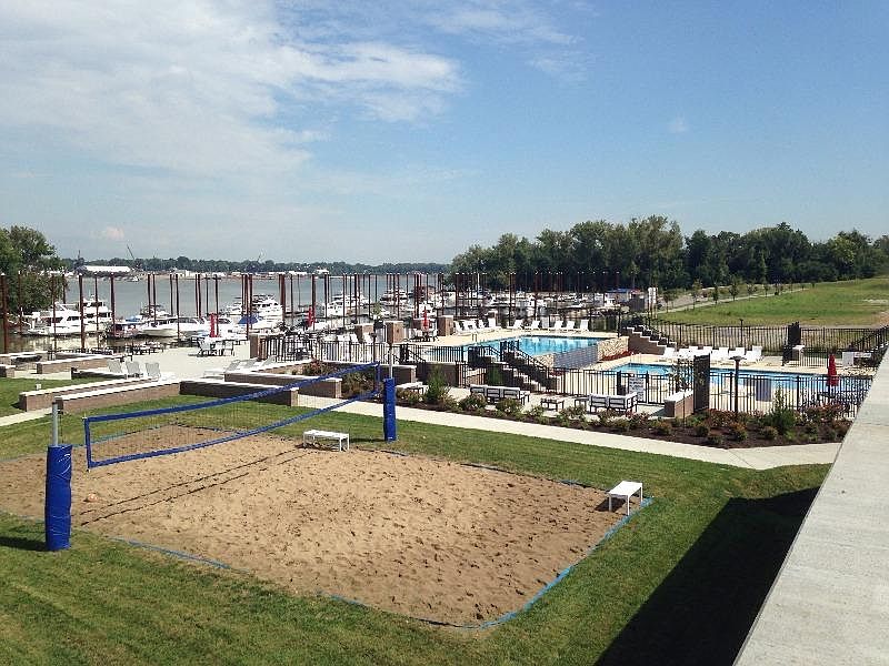 Sand volleyball and pool