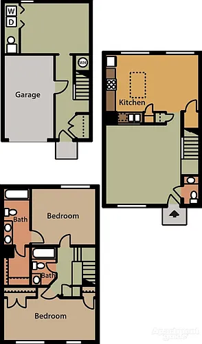 Floor plan Addison w/ Garage & Finished Basement