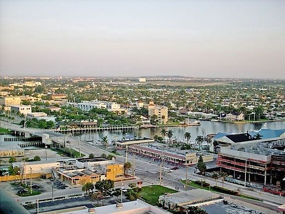 The view of the city from the balcony