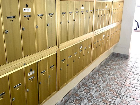 Secured mailboxes in a separate private room.