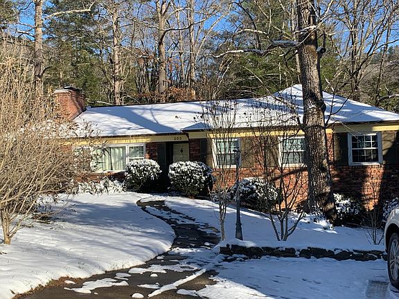 House front after a snow fall