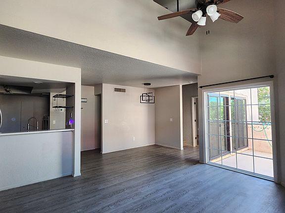 living area and dining area