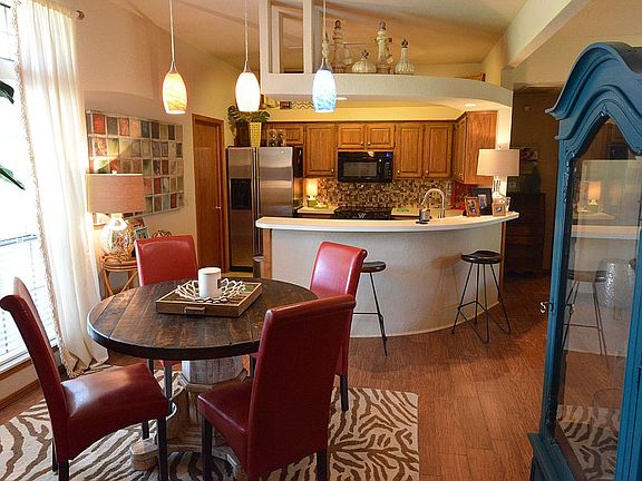 Open dining and kitchen