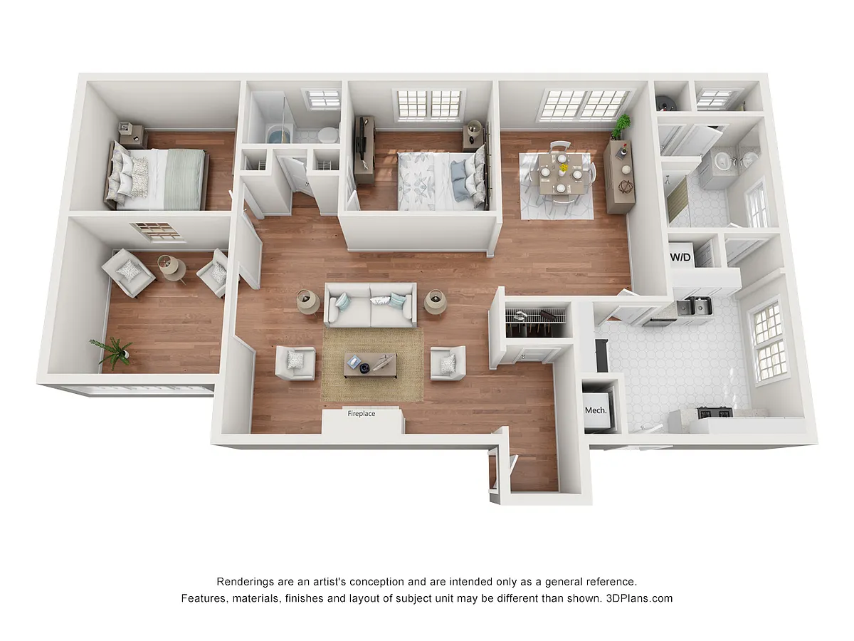 Floor plan 1349 - 2 Bedroom - Buckingham Building