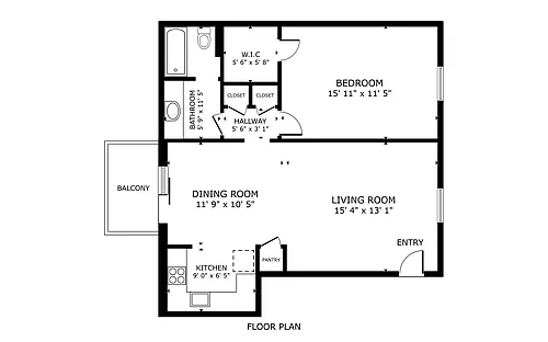 Floor plan 1 Bedroom