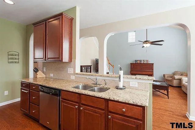 Kitchen with family room view