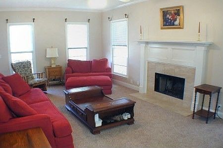 Family room with new carpet