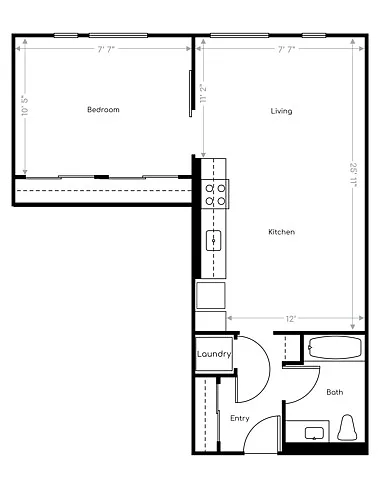 Floor plan 1 Bedroom G