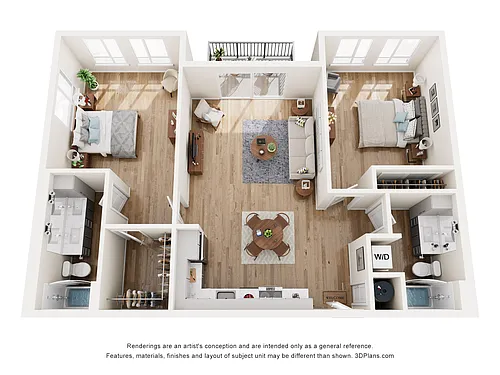 Floor plan 2 Bed x 2 Bath