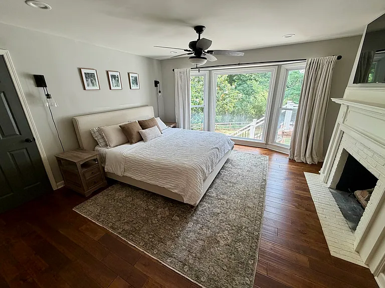 Primary bedroom with fireplace