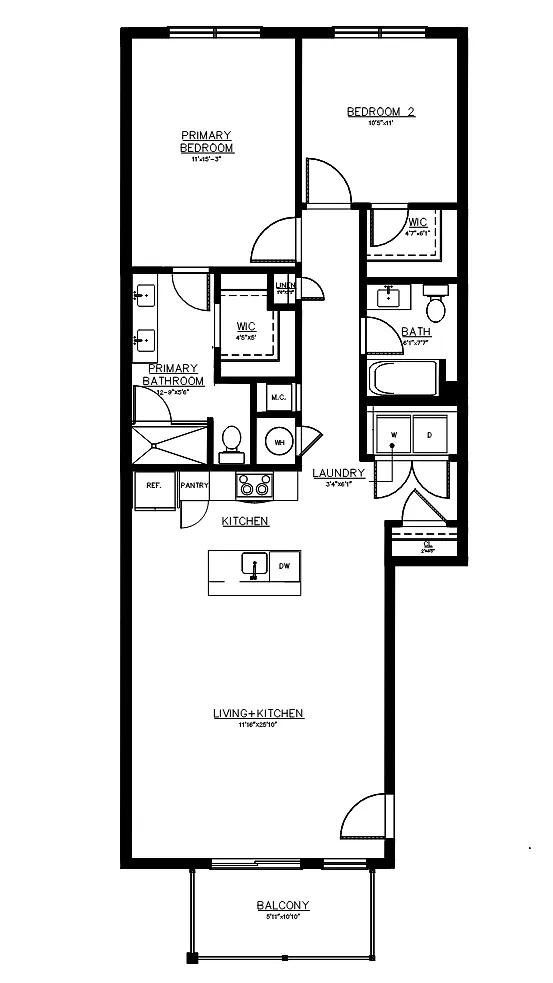 Floor plan 2bed Penthouse